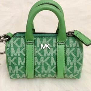 MK palm green key chain charm can hold keys debit card